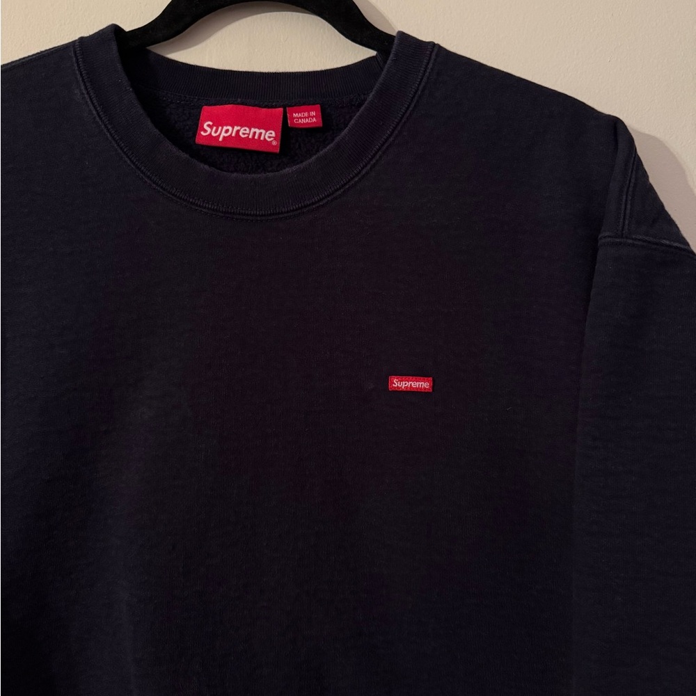 Supreme Navy Sweatshirt with Red Logo